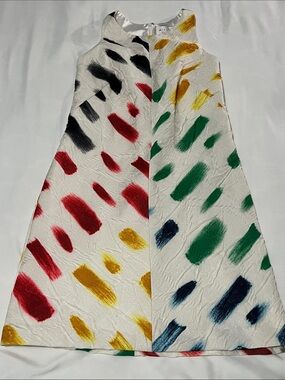 Milly Couture Brushstroke/Shimmer A-Line Racerback Shift Dress